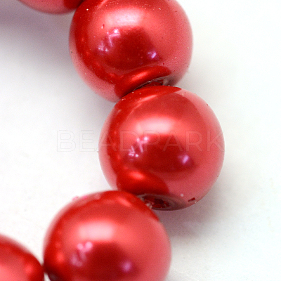 Baking Paint Pearlized Glass Pearl Round Bead Strands X-HY-Q003-10mm-74-1
