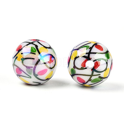 Printed Opaque Acrylic Beads MACR-T048-05A-1