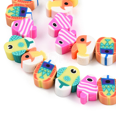 Handmade Polymer Clay Beads Strands X-CLAY-N008-081-1