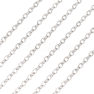 Brass Coated Iron Flat Cable Chains CH-TAC0007-02S-1