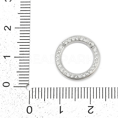 Brass Micro Pave Cubic Zirconia Twister Clasp KK-G522-16P-1