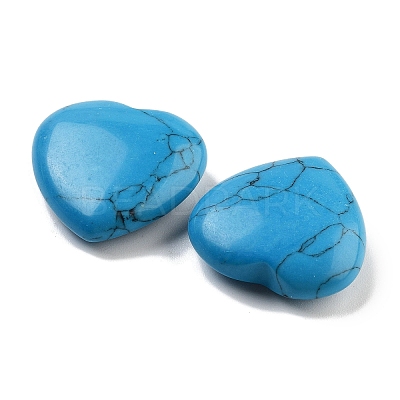 Heart Synthetic Turquoise  Palm Stones G-C134-06A-02-1
