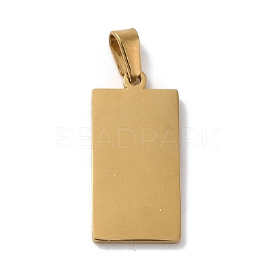 PVD Vacuum Plating 304 Stainless Steel Stamping Blank Tag Pendants STAS-B053-03G-1
