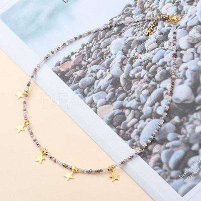 Star Pendant Necklaces NJEW-JN03074-01-1