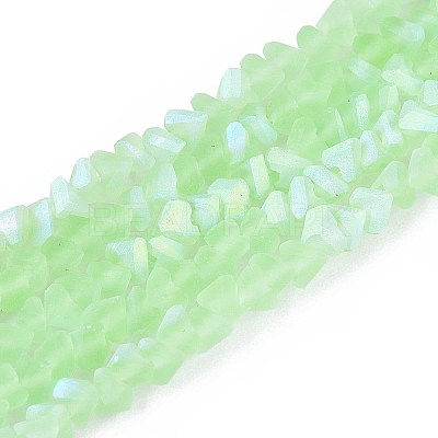 Frosted Transparent Glass Beads Strands GLAA-N054-4mm-07-1