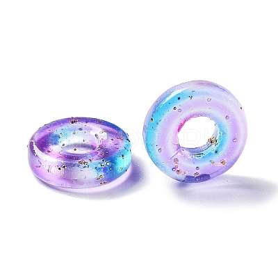 Transparent Spray Painted Glass Beads X-GLAA-N035-04A-1