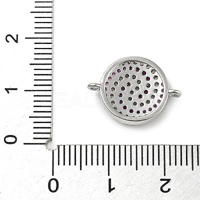 Rack Plating Brass Micro Pave Orchid & Clear Cubic Zirconia Vortex Connector Charms KK-A234-057P-1