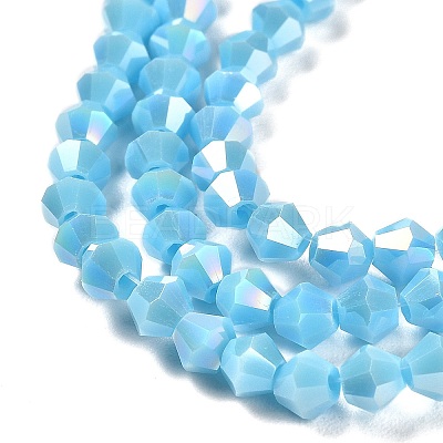 Opaque Solid Color Electroplate Glass Beads Strands EGLA-A039-P4mm-B12-1