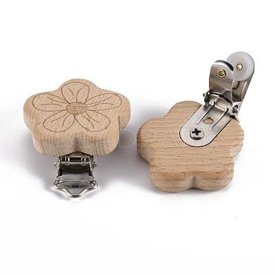 Beech Wood Baby Pacifier Holder Clips WOOD-T015-24-1