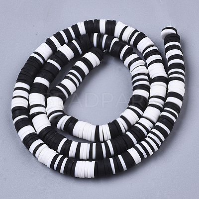Handmade Polymer Clay Beads Strands CLAY-R089-6mm-086-1