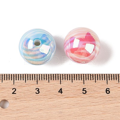10Pcs UV Plating Colours Acrylic Beads OACR-S146-01K-1