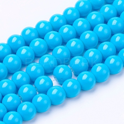 Painted Glass Bead Strands X-DGLA-S071-8mm-12-1