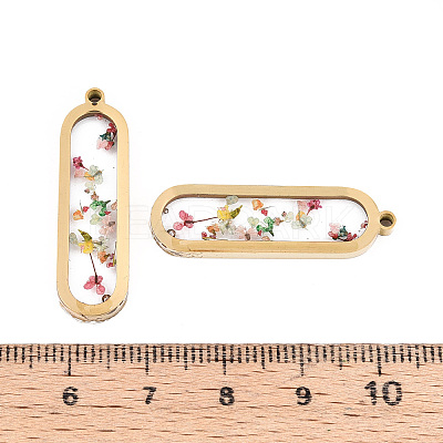 304 Stainless Steel Epoxy Resin Pendants STAS-T072-33-1