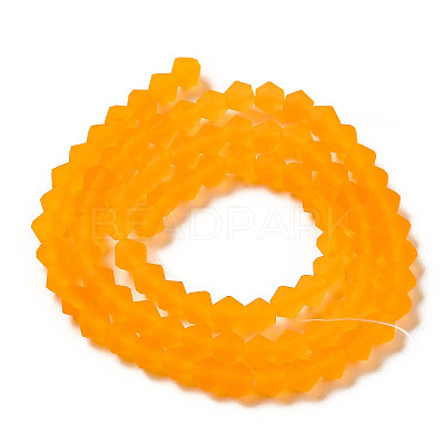 Imitate Austrian Crystal Frosted Glass Beads Strands GLAA-F029-TM4mm-B23-1