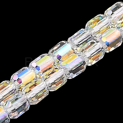 Electroplate Transparent Glass Beads Strands GLAA-C029-02A-10-1