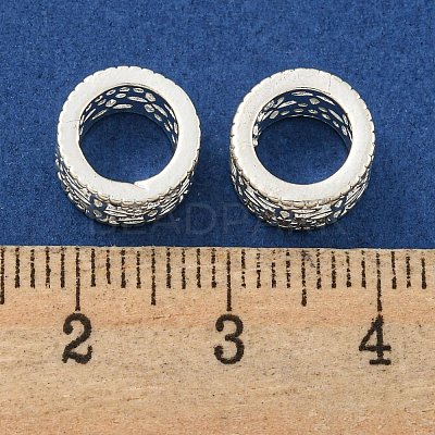 Rack Plating Brass Micro Pave Clear Cubic Zirconia European Beads KK-L215-203S-1