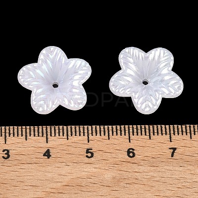 Plating Opaque Acrylic Imitation Shell Bead Cap OACR-P039-03C-1