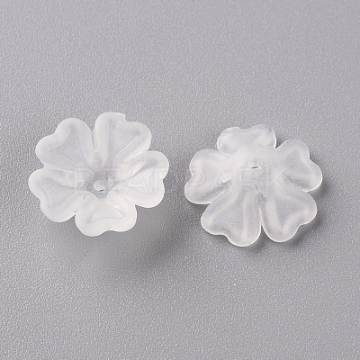 Transparent Frosted Acrylic Bead Caps MACR-S371-04A-701-1