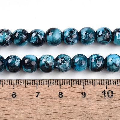 Baking Paint Glass Beads X1-DGLA-N003-8mm-A08-1