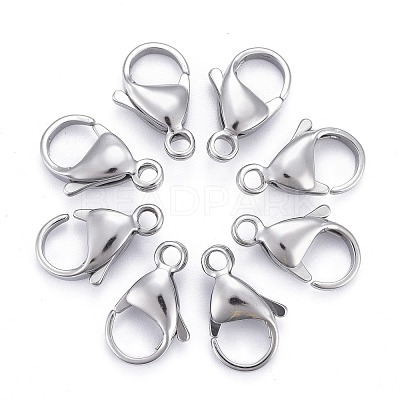 Tarnish Resistant 304 Stainless Steel Lobster Claw Clasps X-STAS-AB15-1