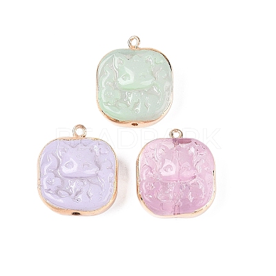 Brass Glass Pendants KK-Q076-01KCG-1