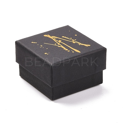 Square Hot Stamping Cardboard Jewelry Packaging Boxes CON-FS0001-08A-1