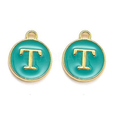 Golden Plated Alloy Enamel Charms X-ENAM-Q437-15T-1