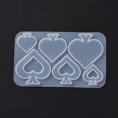 DIY Playing Card Theme Pendants Silicone Molds X-DIY-C076-01B-1
