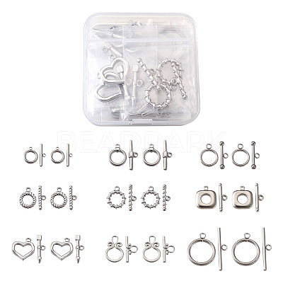 304 Stainless Steel Toggle Clasps STAS-FW0001-05P-1