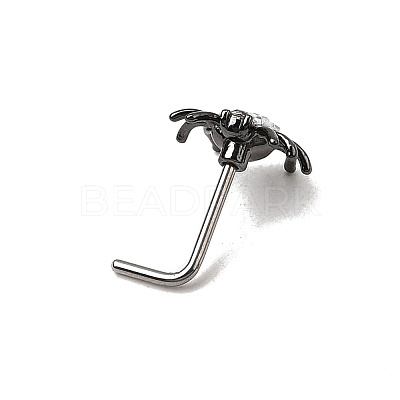 Heart Spider 316L Surgical Stainless Steel with Cubic Zirconia L-Shaped Nose Rings FS-WG44168-05-1