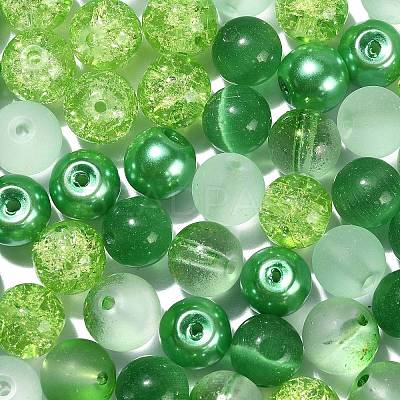 100Pcs Transparent Frosted Glass Beads Strands GLAA-CJ0002-04-1