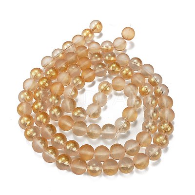 Frosted Transparent Glass Bead Strands GLAA-P065-10mm-02-1