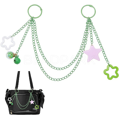 Acrylic Star Charm Iron Chain Bag Decorative Chains HJEW-OC00299-1