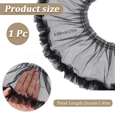 2Yards Polyester Pleated Lace Trim OCOR-CY0003-23A-1