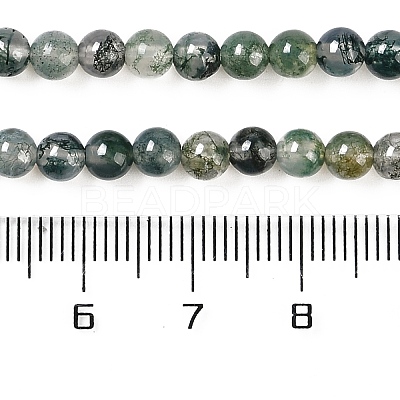 Natural Moss Agate Bead Strands G-J358-01-4mm-1