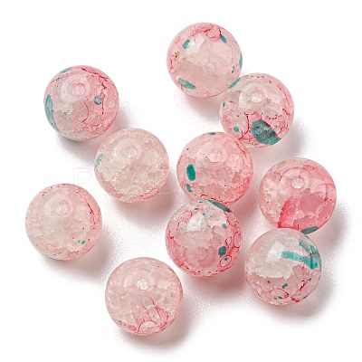 Transparent Crackle Glass Beads GLAA-D012-02B-1