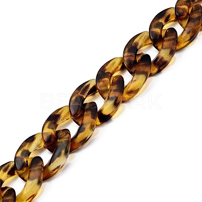 Handmade Transparent Acrylic Curb Chains AJEW-JB00740-02-1