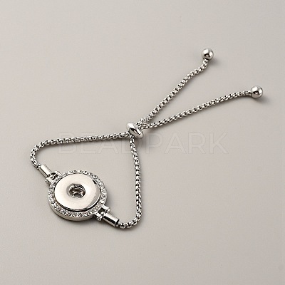 Crystal Rhinestone Interchangeable Snap Link Slider Bracelet Settings with Box Chains BJEW-WH0014-005A-1