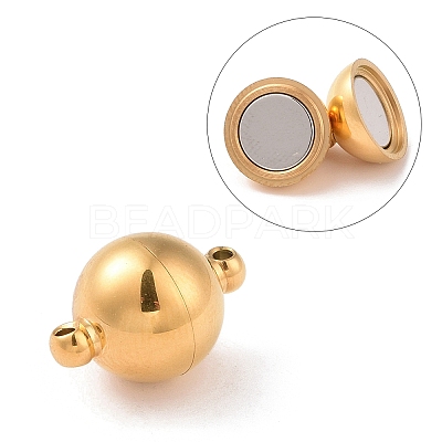 304 Stainless Steel Magnetic Clasps with Loops STAS-E049-12A-1