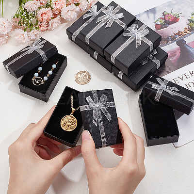 20Pcs Rectangle Paper Storage Gift Boxes with Bowknot CON-SC0001-17C-1