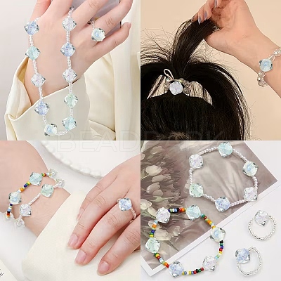 20Pcs 5 Colors Handmade Foil Glass Beads FOIL-YW0001-06-1