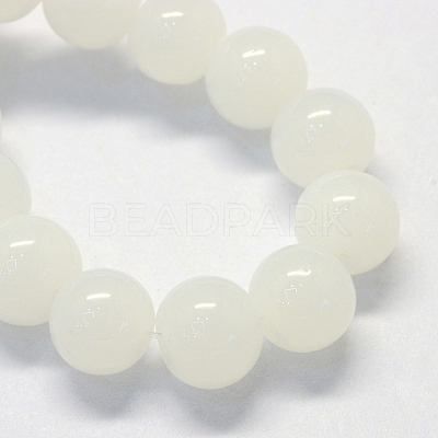 Baking Paint Imitation Jade Glass Round Bead Strands DGLA-Q021-10mm-01-1