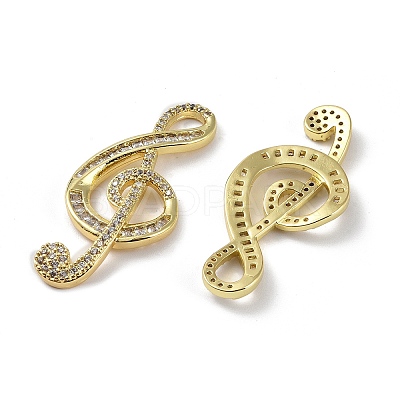 Rack Plating Brass Micro Pave Clear Cubic Zirconia Pendants KK-K341-45G-1