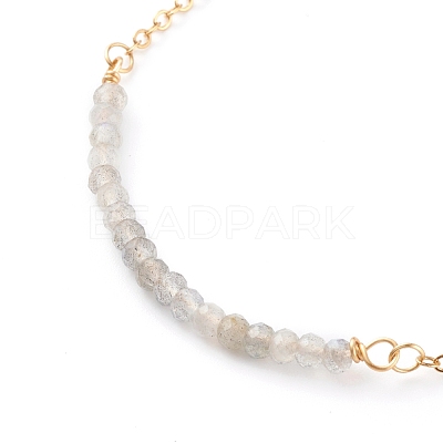 October Birthstone Natural Labradorite Beaded Bracelets BJEW-JB06092-10-1