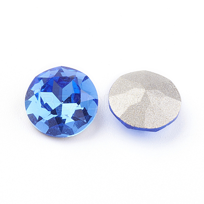 Pointed Back & Back Plated Glass Rhinestone Cabochons RGLA-J012-10mm-206-1