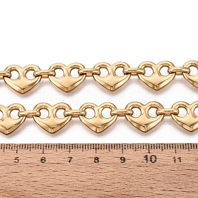 304 Stainless Steel Heart Link Chains CHS-Q009-03G-03-1