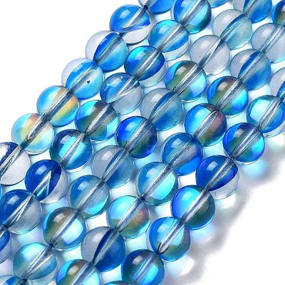 Synthetic Moonstone Beads Strands G-P528-J03-18-1