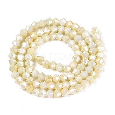 Anti-Tarnish Electroplate Bicone Glass Beads Strands EGLA-T021-4mm-16-14-1