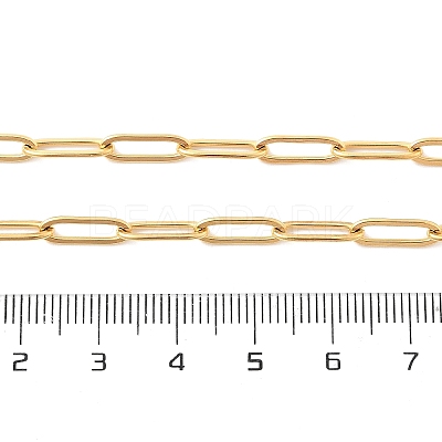 Ion Plating(IP) 304 Stainless Steel Paperclip Chain Necklace X-NJEW-D045-14G-1