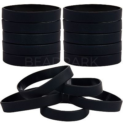 Flat Plain Silicone Cord Bracelet for Men Women BJEW-WH0016-32I-1